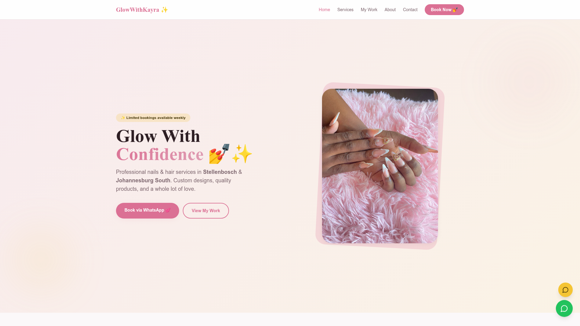 Glow With Kayra website